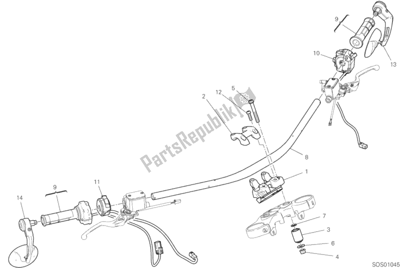 Wszystkie części do Kierownica Ducati Scrambler 1100 Sport PRO USA 2020